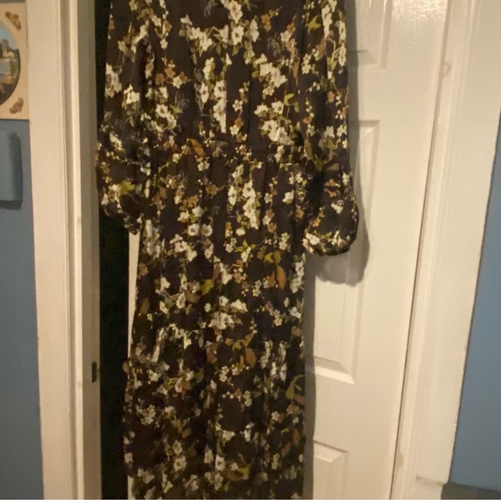 Elegant Floral Long Sleeve Dress